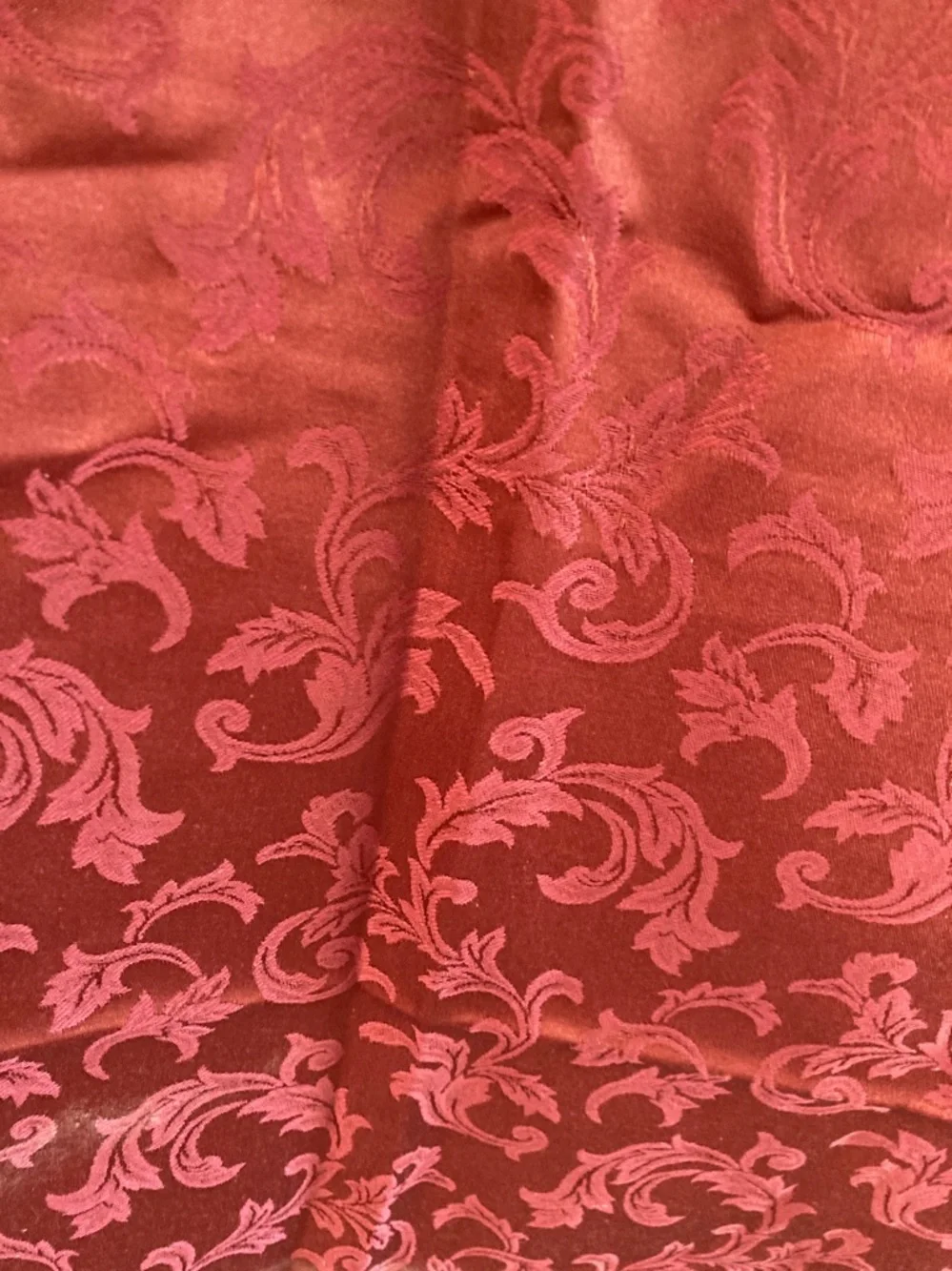 Red‎ Jacquard Damask Fabric Panel approx 1.5 yards 11.6 oz
